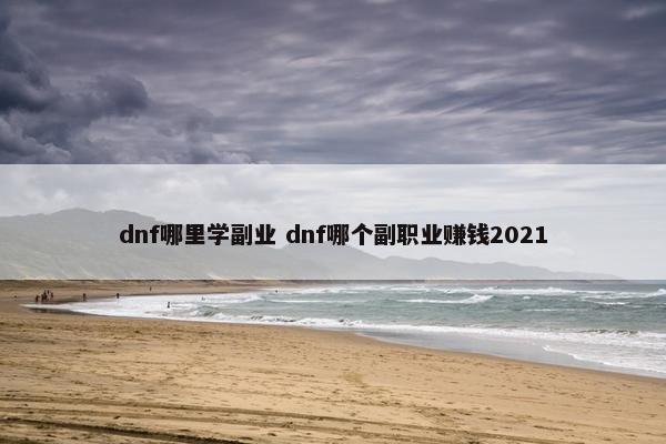 dnf哪里学副业 dnf哪个副职业赚钱2021