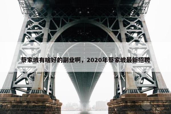 蔡家坡有啥好的副业啊，2020年蔡家坡最新招聘