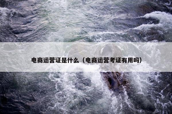 电商运营证是什么（电商运营考证有用吗）