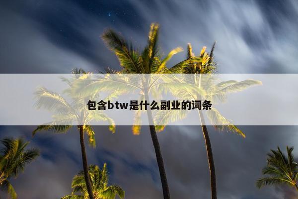 包含btw是什么副业的词条