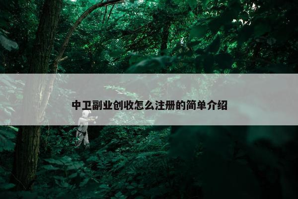 中卫副业创收怎么注册的简单介绍