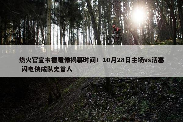 热火官宣韦德雕像揭幕时间！10月28日主场vs活塞 闪电侠成队史首人