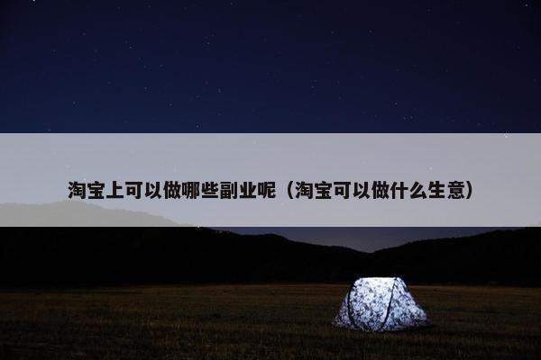 淘宝上可以做哪些副业呢（淘宝可以做什么生意）