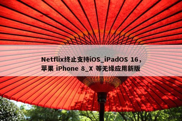 Netflix终止支持iOS_iPadOS 16，苹果 iPhone 8_X 等无缘应用新版