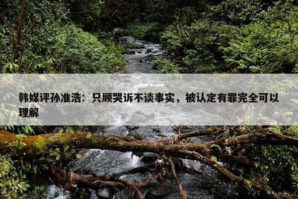 韩媒评孙准浩：只顾哭诉不谈事实，被认定有罪完全可以理解