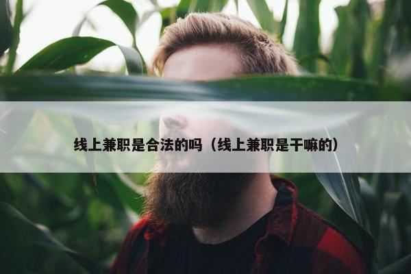 线上兼职是合法的吗（线上兼职是干嘛的）