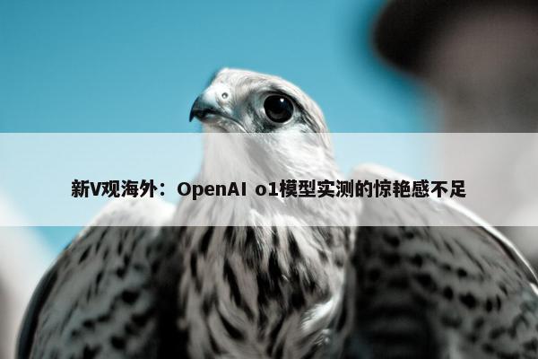 新V观海外：OpenAI o1模型实测的惊艳感不足