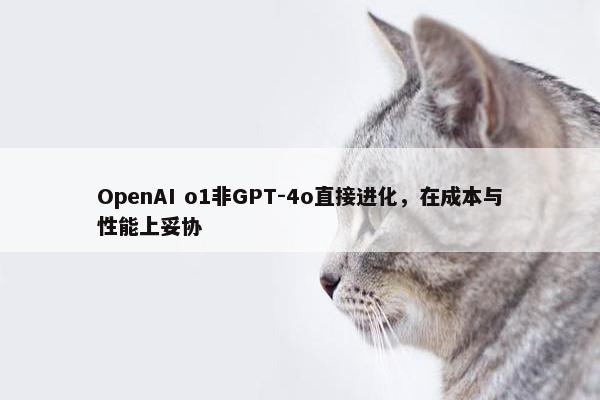 OpenAI o1非GPT-4o直接进化，在成本与性能上妥协