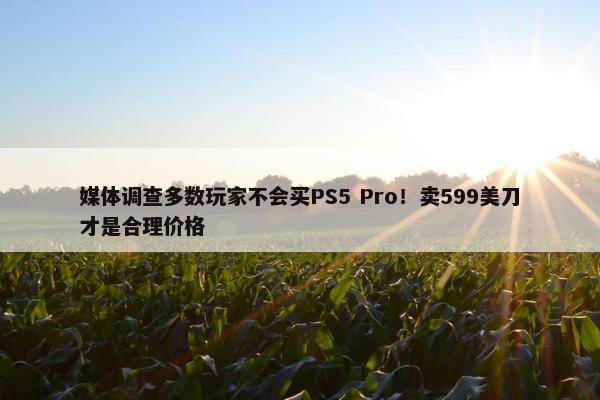 媒体调查多数玩家不会买PS5 Pro！卖599美刀才是合理价格