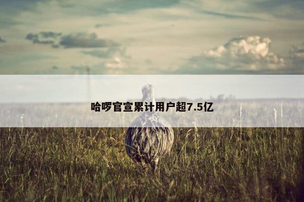 哈啰官宣累计用户超7.5亿