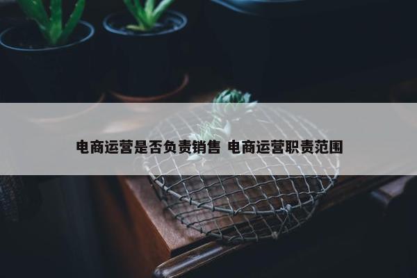 电商运营是否负责销售 电商运营职责范围