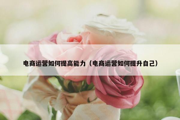 电商运营如何提高能力（电商运营如何提升自己）