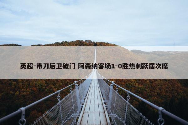 英超-带刀后卫破门 阿森纳客场1-0胜热刺跃居次席