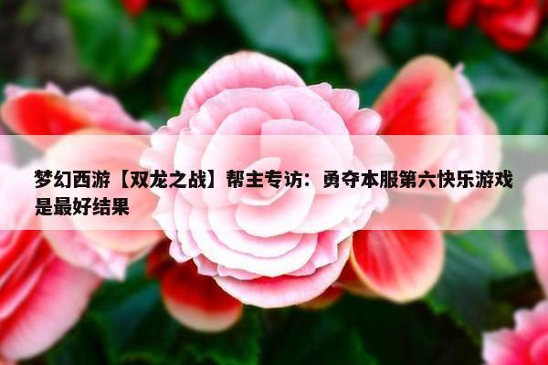 梦幻西游【双龙之战】帮主专访：勇夺本服第六快乐游戏是最好结果