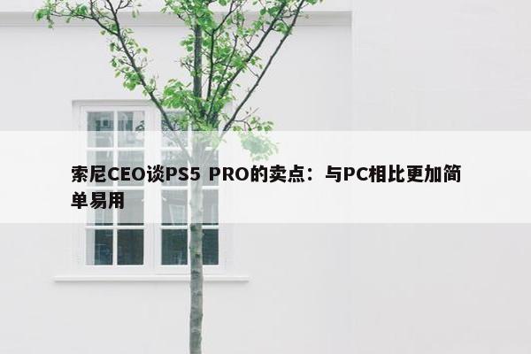 索尼CEO谈PS5 PRO的卖点：与PC相比更加简单易用