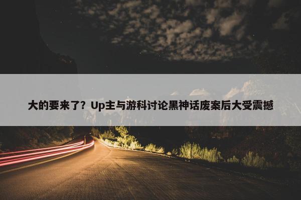 大的要来了？Up主与游科讨论黑神话废案后大受震撼