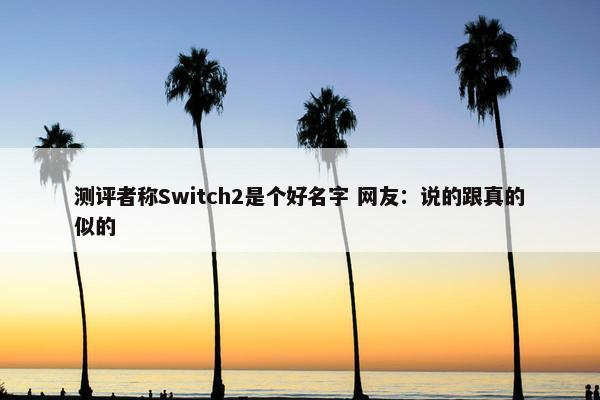 测评者称Switch2是个好名字 网友：说的跟真的似的