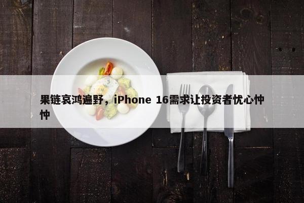 果链哀鸿遍野，iPhone 16需求让投资者忧心忡忡