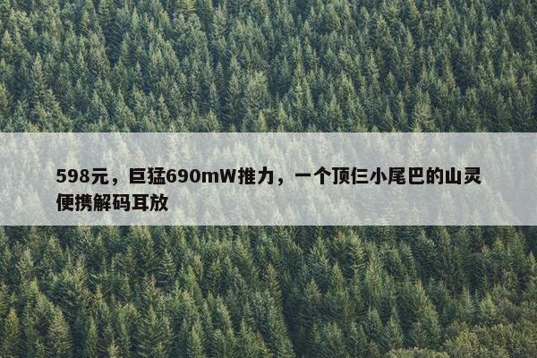 598元，巨猛690mW推力，一个顶仨小尾巴的山灵便携解码耳放