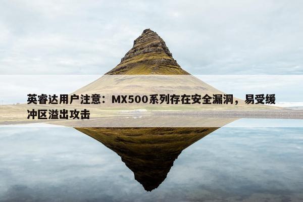 英睿达用户注意：MX500系列存在安全漏洞，易受缓冲区溢出攻击