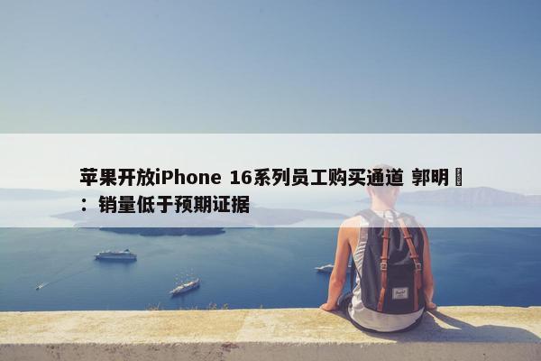 苹果开放iPhone 16系列员工购买通道 郭明錤：销量低于预期证据