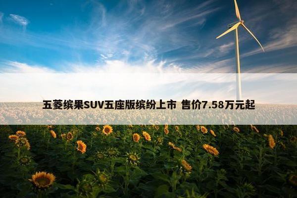 五菱缤果SUV五座版缤纷上市 售价7.58万元起