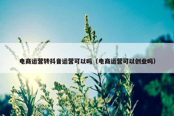 电商运营转抖音运营可以吗（电商运营可以创业吗）