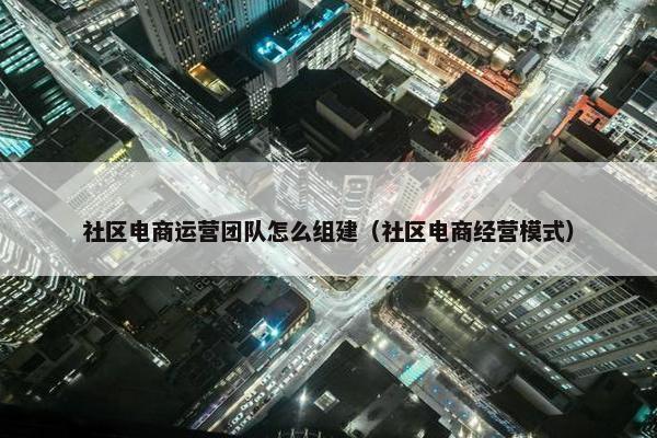 社区电商运营团队怎么组建（社区电商经营模式）