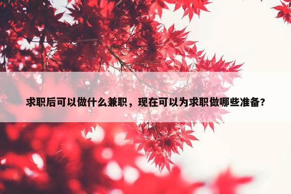 求职后可以做什么兼职，现在可以为求职做哪些准备?