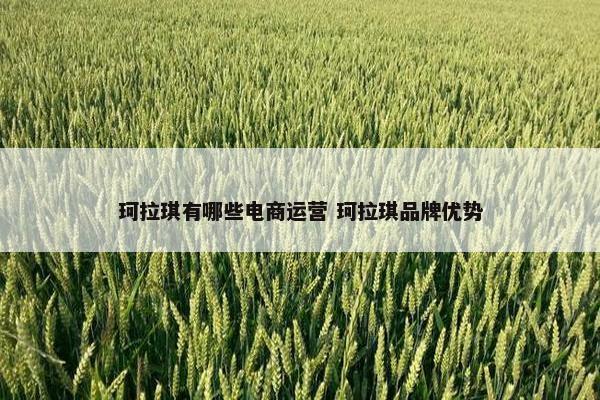 珂拉琪有哪些电商运营 珂拉琪品牌优势