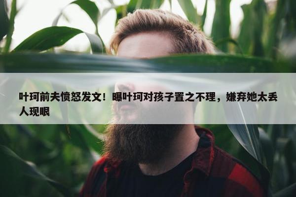 叶珂前夫愤怒发文！曝叶珂对孩子置之不理，嫌弃她太丢人现眼