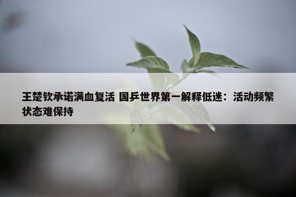 王楚钦承诺满血复活 国乒世界第一解释低迷：活动频繁状态难保持