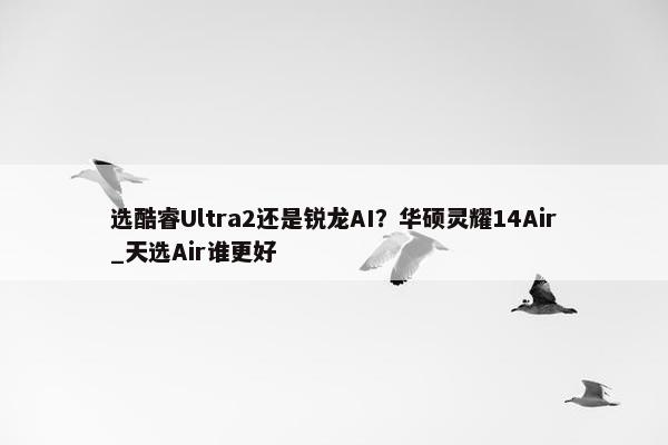 选酷睿Ultra2还是锐龙AI？华硕灵耀14Air_天选Air谁更好