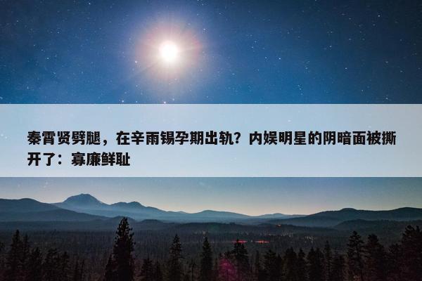 秦霄贤劈腿，在辛雨锡孕期出轨？内娱明星的阴暗面被撕开了：寡廉鲜耻