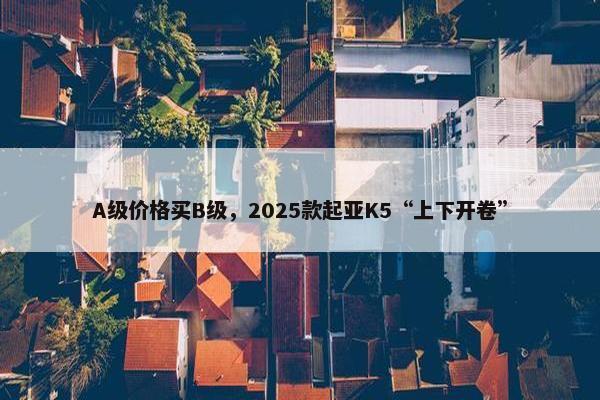 A级价格买B级，2025款起亚K5“上下开卷”