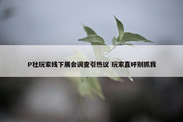 P社玩家线下展会调查引热议 玩家直呼别抓我