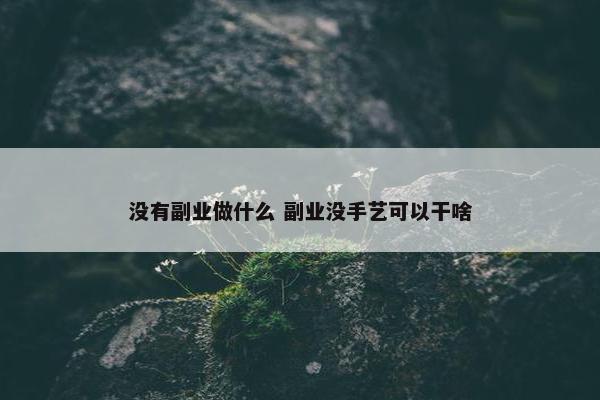 没有副业做什么 副业没手艺可以干啥