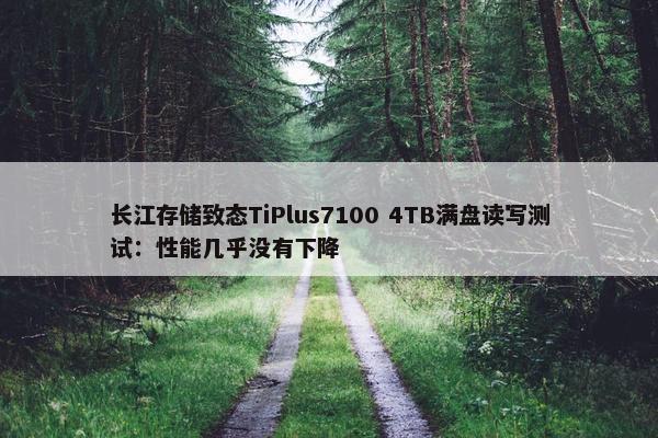 长江存储致态TiPlus7100 4TB满盘读写测试：性能几乎没有下降