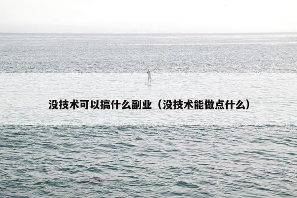 没技术可以搞什么副业（没技术能做点什么）