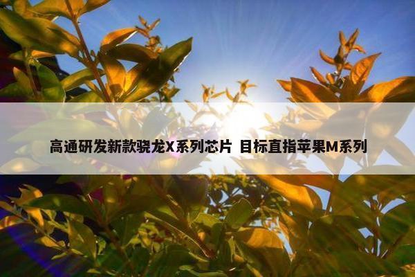 高通研发新款骁龙X系列芯片 目标直指苹果M系列