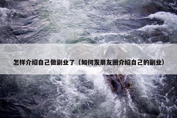 怎样介绍自己做副业了（如何发朋友圈介绍自己的副业）