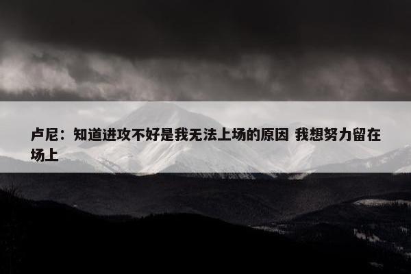 卢尼：知道进攻不好是我无法上场的原因 我想努力留在场上