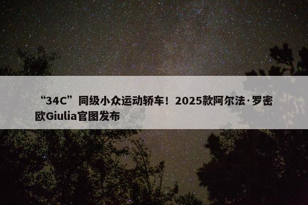 “34C”同级小众运动轿车！2025款阿尔法·罗密欧Giulia官图发布