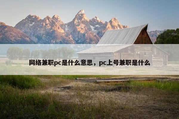 网络兼职pc是什么意思，pc上号兼职是什么