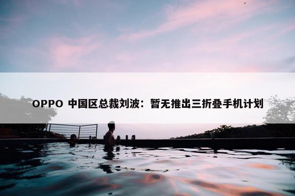 OPPO 中国区总裁刘波：暂无推出三折叠手机计划