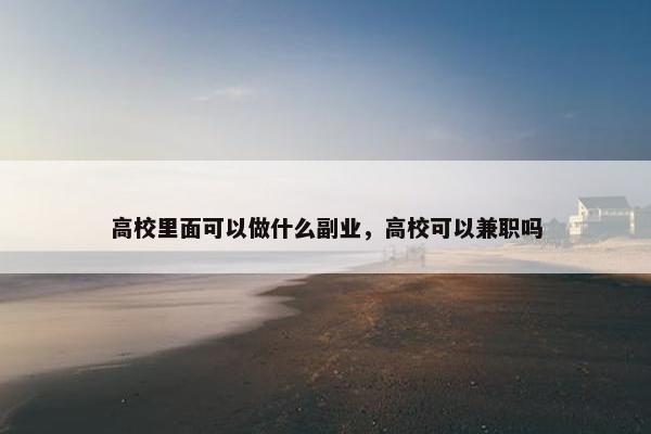 高校里面可以做什么副业，高校可以兼职吗