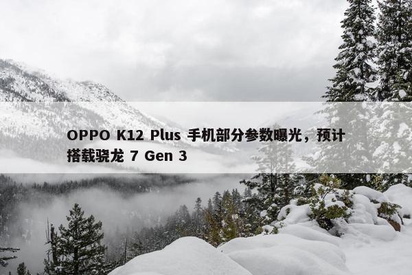 OPPO K12 Plus 手机部分参数曝光，预计搭载骁龙 7 Gen 3