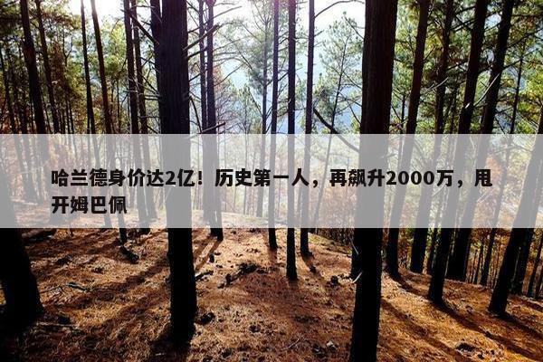 哈兰德身价达2亿！历史第一人，再飙升2000万，甩开姆巴佩