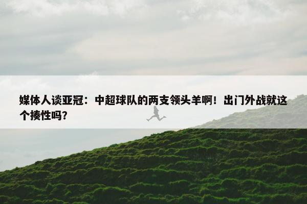 媒体人谈亚冠：中超球队的两支领头羊啊！出门外战就这个揍性吗？