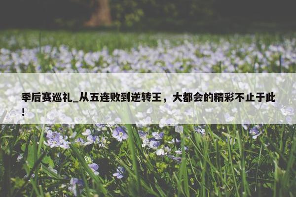 季后赛巡礼_从五连败到逆转王，大都会的精彩不止于此！